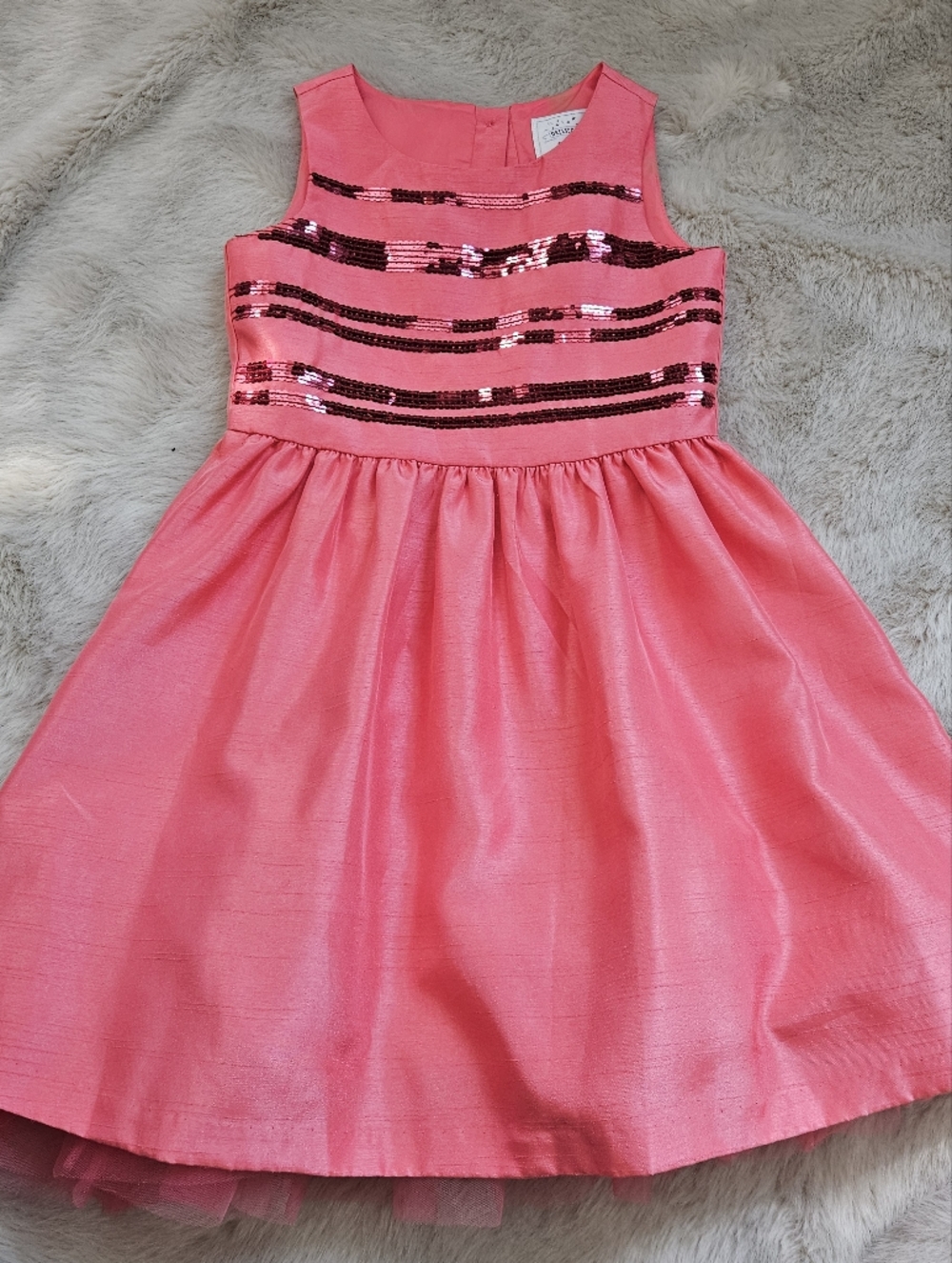 Gymboree Coral Pink Dress with Sequin Waistband